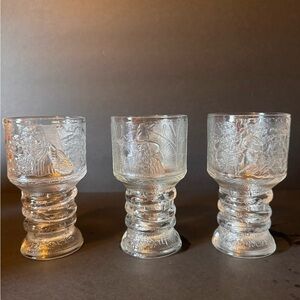 Lord Of The Rings December 2001 Glass Goblets Set Of 3 Frodo Arwen Gandalf